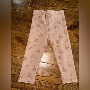 ZARA Baby Girl Ribbed Floral Leggings 6/12 Month